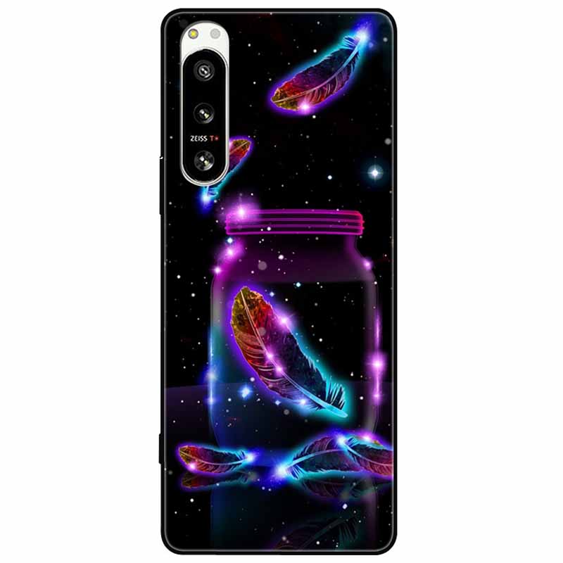 For Sony Xperia 5 IV / 10 IV Case 10IV Soft Black Silicone Forest Painted Phone Back Covers For Sony Xperia 1 IV Case TPU Coque