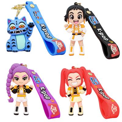 New KPOP Demon Hunters Keychain, Tiger Character PVC Figure Keychain, Cute Harajuku Style Key Ring for Kids & Fans ChristmasGift
