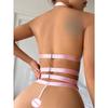 Sexy Lingerie Sets Woman Metal Love Chain With Garter Belt Bodysuit Woman Underwear Porn Lace Sleepwear Set Erotic Costumes