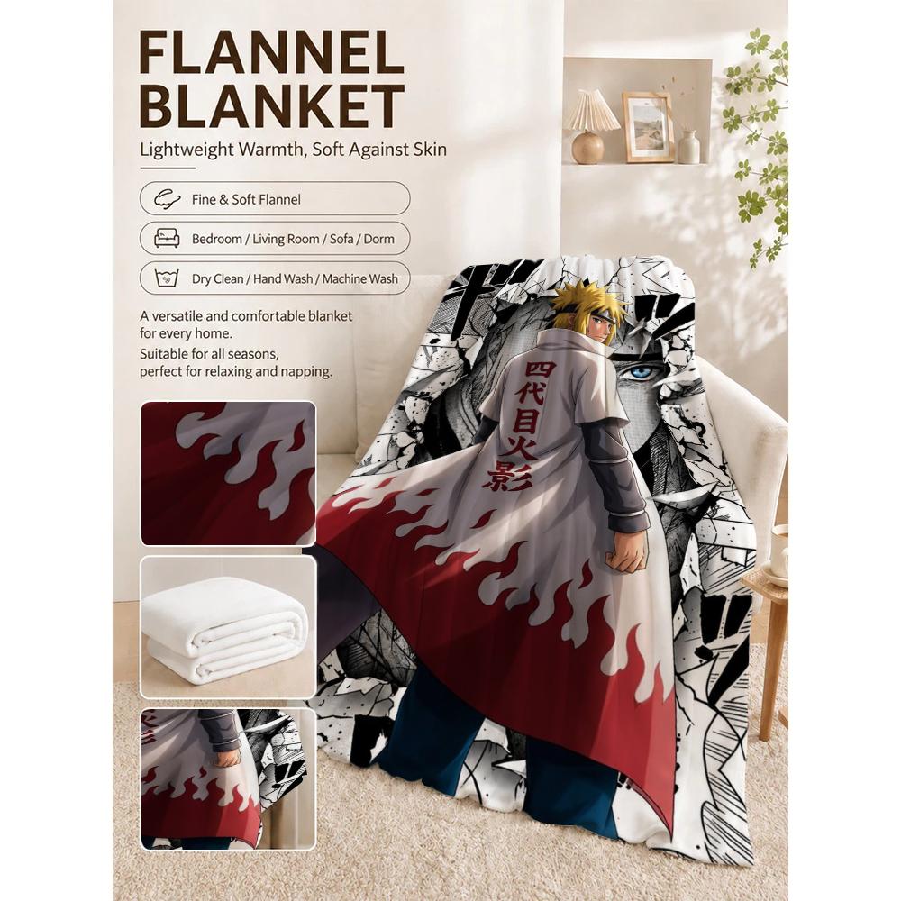 Legend Fourth Hokage Cartoon Anime Blanket Skinfriendly Soft Fleece Blanket For Living Room Bedroom Gaming Room Home Party Decor Memorial Gift