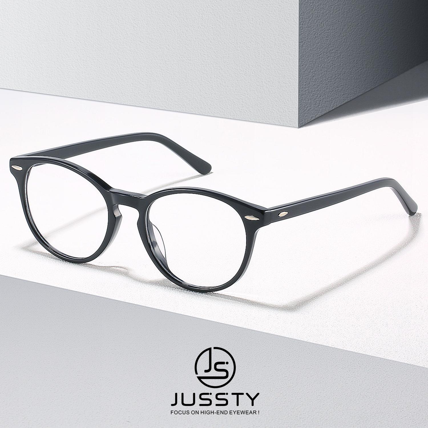 

Retro Round Optical Myopia Glasses Men Prescription Progressive Eyeglasses Women Multifocal Bifocal Spectacles Vintage Acetate Single Version&1.56&None