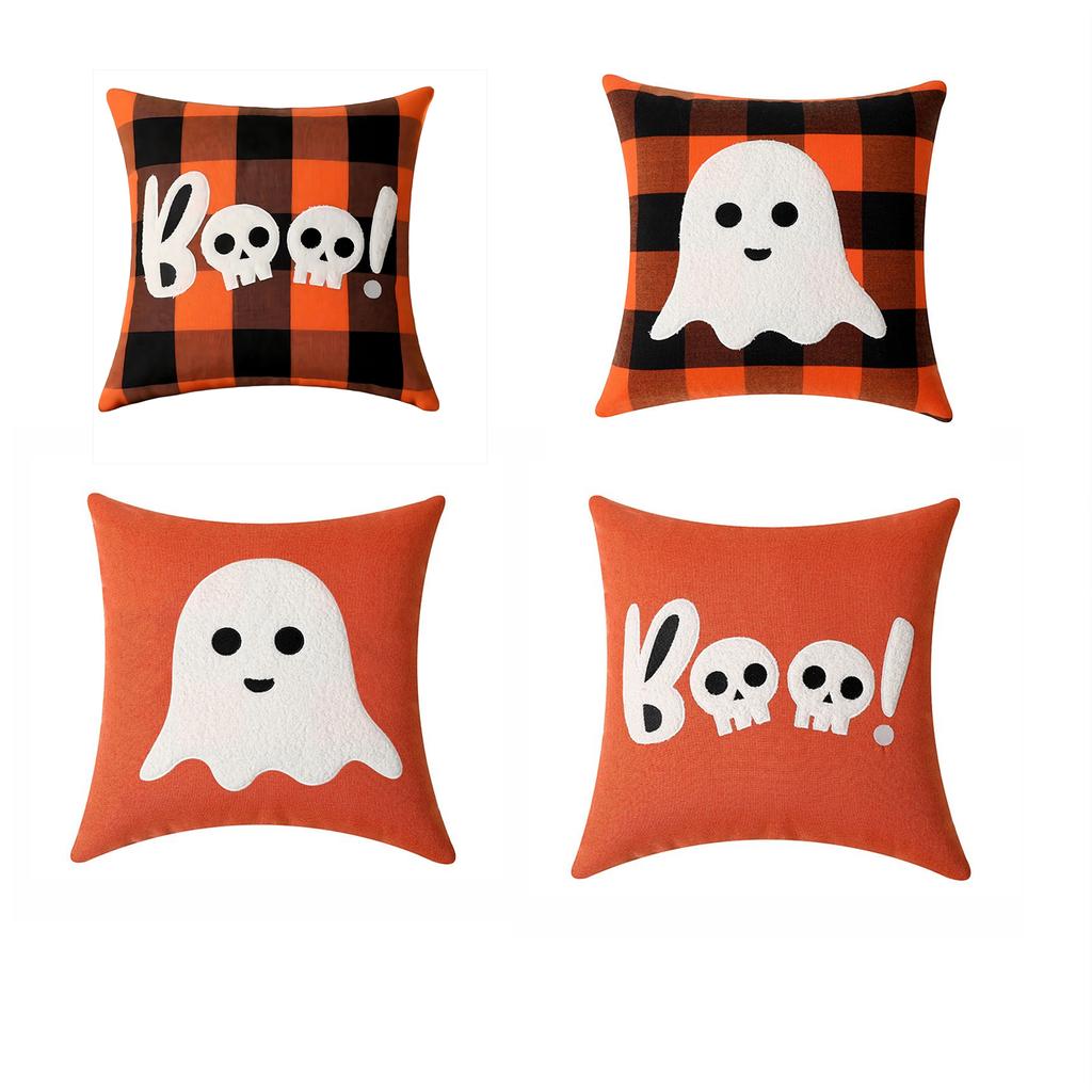Halloween Printed Pillowcase Square Pillowcase Sofa Pillowcase No Core Comfortable Pillowcase
