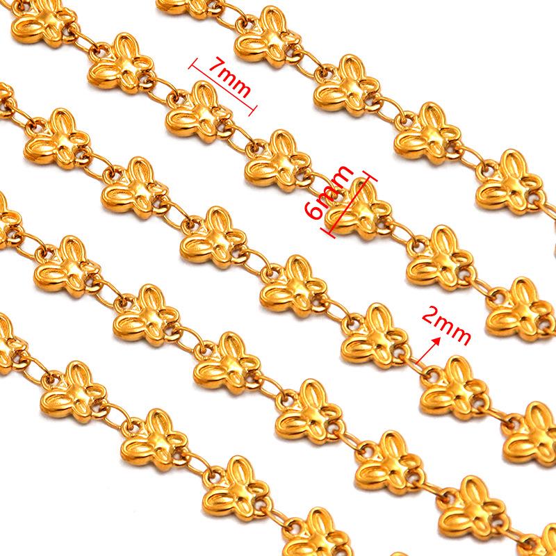 18K Gold Plated Stainless Steel Heart, Butterfly, Four-Leaf Clover, Shell Chain Bracelet/Necklace, 50cm.