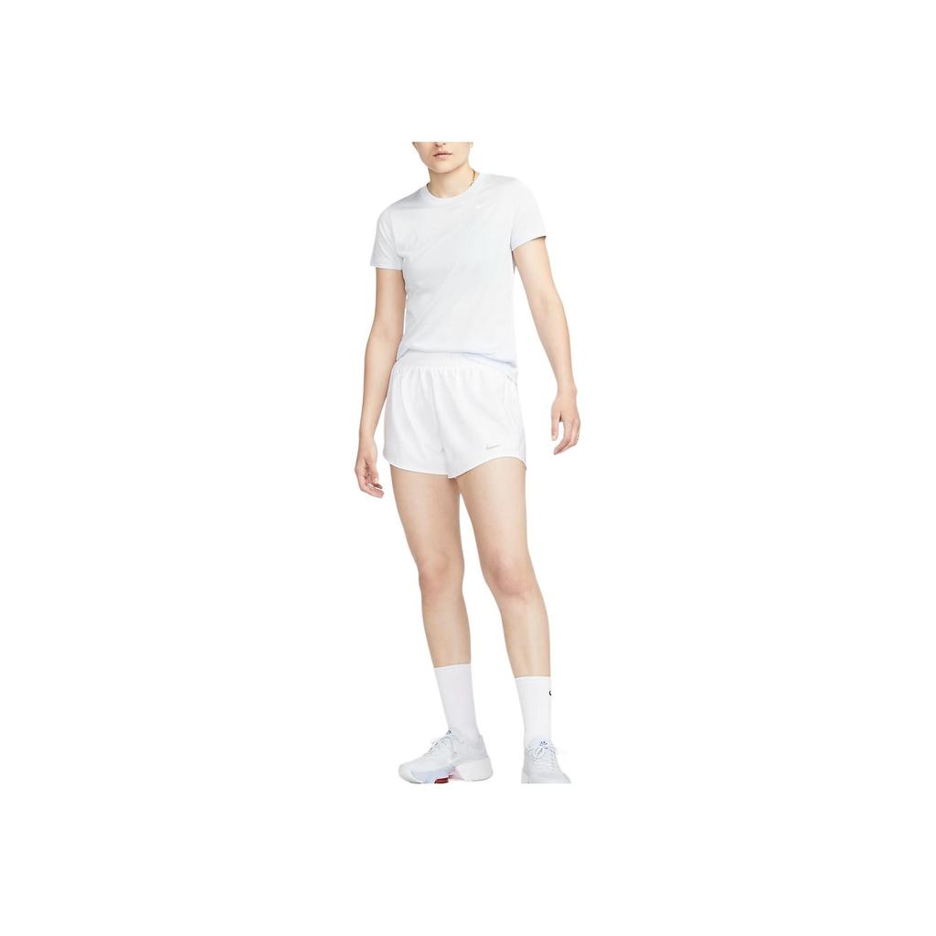 Nike Dri-Fit One Solid Color Elastic Quick-Dry Casual Sports Shorts Women shorts White DX6015-100
