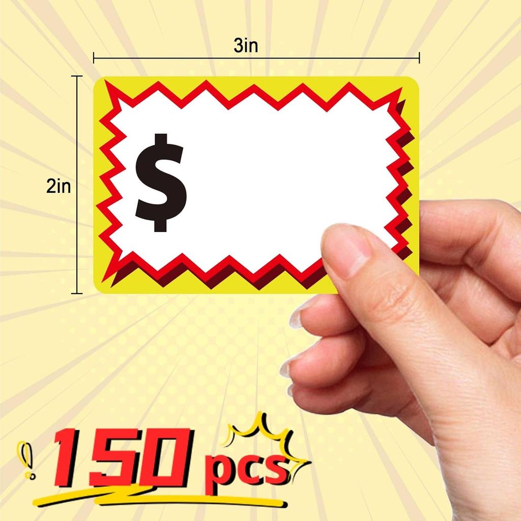 Garage Sale Stickers, Yard Price Sticker with Large Blank Writing Space(2"x3"), Self-Adhesive Price Label Sticker Rummage Sale Stickers for Flea