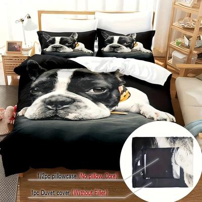 Dog Pattern 3D Printed Duvet Cover Set Animal Style Luxury Bedding Set Pillowcases Polyester Soft Comfortable Quilt Cover Set