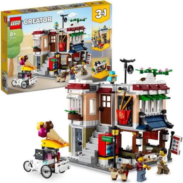

LEGO 31131 Creator 3-in-1-Nudelladen in der Innenstadt, umwandelbares Spielzeug in Laden, Kiosk oder Spielhalle