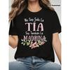 T-shirt da Donna Stampa Famiglia Madrina Spagnola Girocollo Manica Corta Top Casual Estivo Primaverile