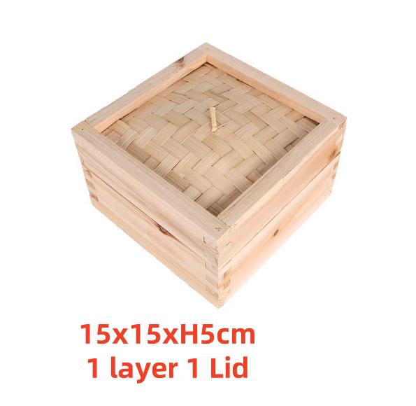 Bambus Holz Quadrat Rechteckig Kochdämpfer Brötchen Dicke Teigtaschen Dämpfer Topf Fisch Reis Gemüse Snack Korb Kochwerkzeuge
