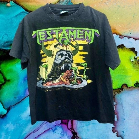 Rare! Testament Band On New Tour Black S to 5XL Clasic Shirt TU915 L