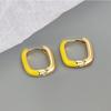 ANENJERY Geometric Square Colorful Oblong Hoop Earrings For Women Trendy Jewelry