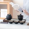 Coarse pottery Kung Fu travel tea set Jiangshan simple tea gift set Outdoor ceramic teapot business
