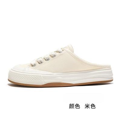 Studenten-Canvas-Schuhe mit weicher Sohle und leichter Sohle, vielseitig, mit weicher Sohle, Damen, Sommer 2024, neu, halboffen, lässige wasserdichte Hausschuhe