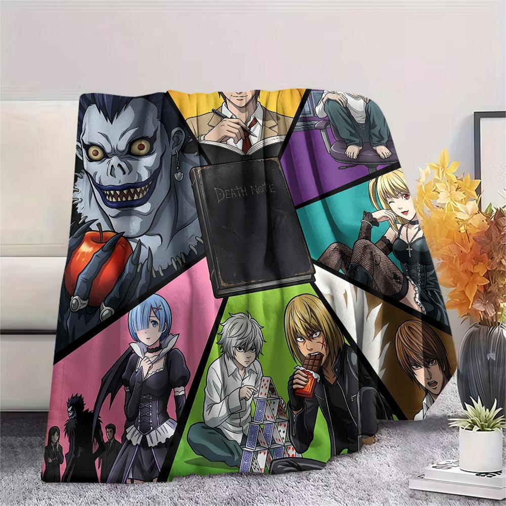 Death Note Print Flannel Blanket, Ultra Soft High Quality All Seasons Warm Throw, Home Decor Cozy Blanket, Perfect Christmas Gift