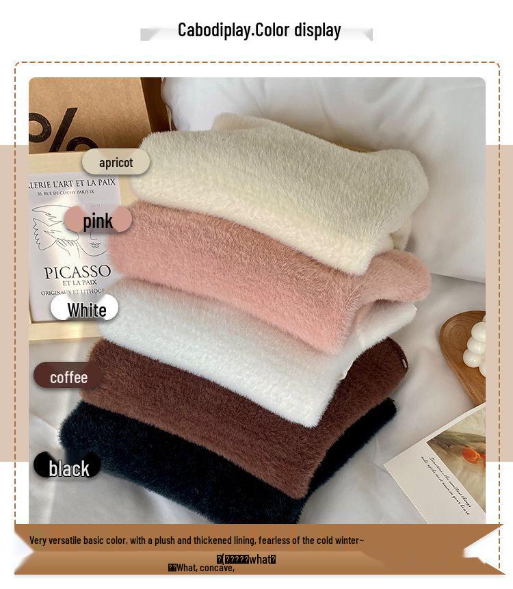 Women's Fleece-Lined Sweater: Thick, Fashionable, Warm Base Layer with Half-High Collar for Autumn/Winter.