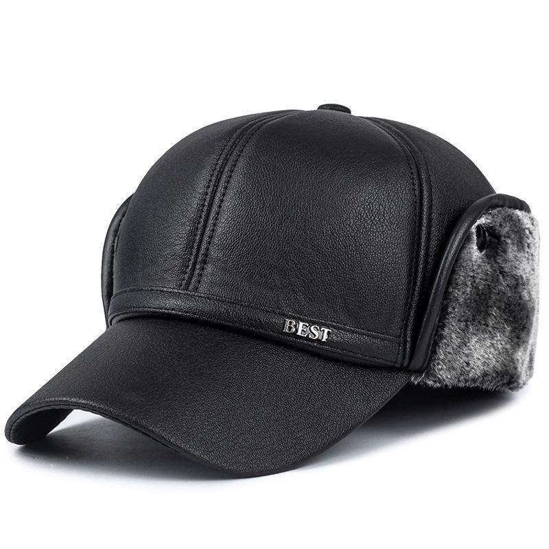 Mens Brand Winter Baseball Caps with Earflaps Warm Caps for Men Dad Hat Trucker Cap
