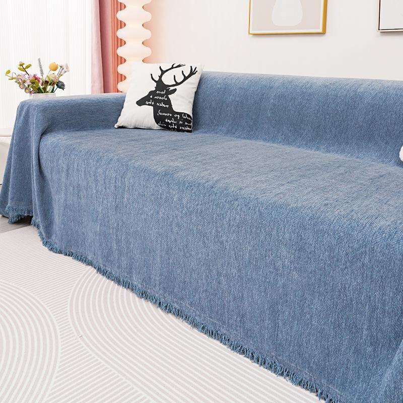Chenille Herringbone Sofa Cover Cloth Four Seasons Universal Simple Modern Sofa Cover All-Inclusive Universal Cover Solid Color Cover Towel