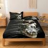 3-piece Simple Modern Skull Animal Pattern Digital Printing Three Piece Fitted Sheet Set, Bedroom Printed Bed Cover Set, Bedding