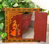 Antique Painted Indian Jharokha Window: Royal King Wall Hanging