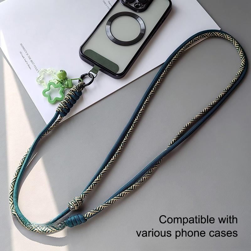 Braided Phone Lanyard Long Crossbody Shoulder Strap Adjustable Outdoor Sports Mountaineering Rope Anti Loss Neck Phone Strap