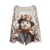 Women's Fashion Christmas Print Lightweight Sweater Casual Long-Sleeve Knit Pullover Top