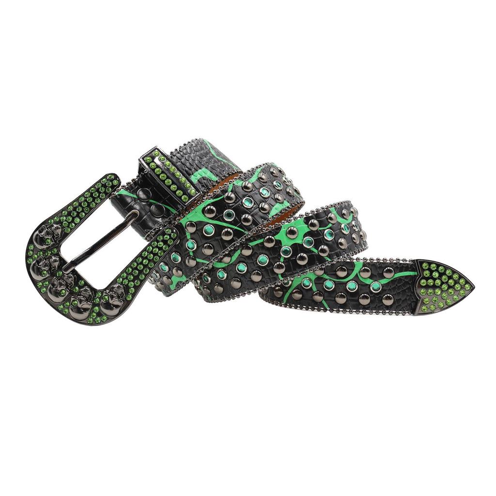 Men's Rhinestone Skull Hip Hop Punk Belt: Sparkly, Non-Mainstream Fashion