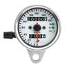 RIOMY Motorcycle Speedometer, Plated Silver, 12V Universal Mechanical Type, 160km/h Odometer/Trip Meter with LED Lights, Universal Meter, Custom Part