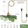 Vintage Hanging Light with Plug In Cord on/Off Switch Brushed Brass Pendant Light Fixtures