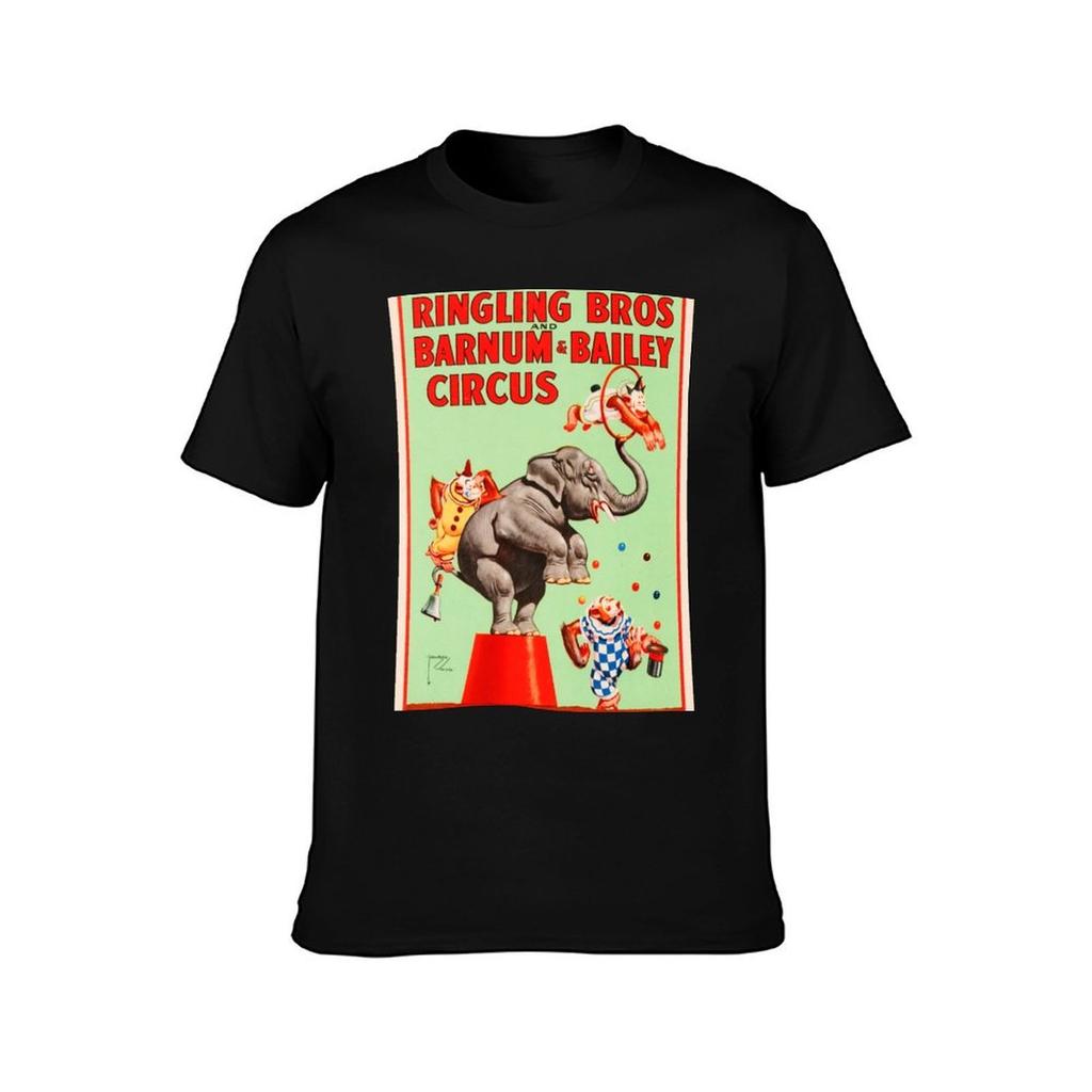 Ringling Bros Barnum  Bailey CIRCUS ACROBATIC WILD ANIMALS Show Lithograph Poster TShirt Performance Workout Short Sleeve Tee