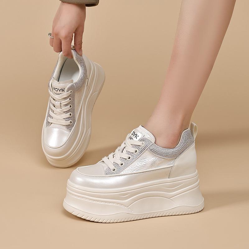 8CM Thick-soled Inner Heightening Non-slip White Shoes Autumn and Winter Women's Casual Women's Shoes