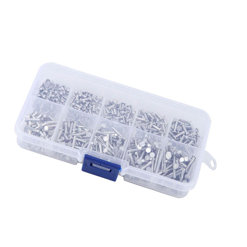 500pcs M2 Flat Head Aluminum Rivets Flat Head Solid Rivet 3mm 18mm Length