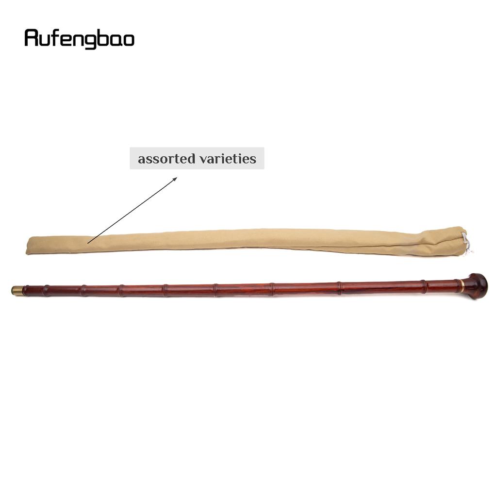 Red Round Wooden Bamboo Joint Walking Stick Decorative Cospaly Party Wood Walking Cane Halloween Mace Wand Crosier 89cm