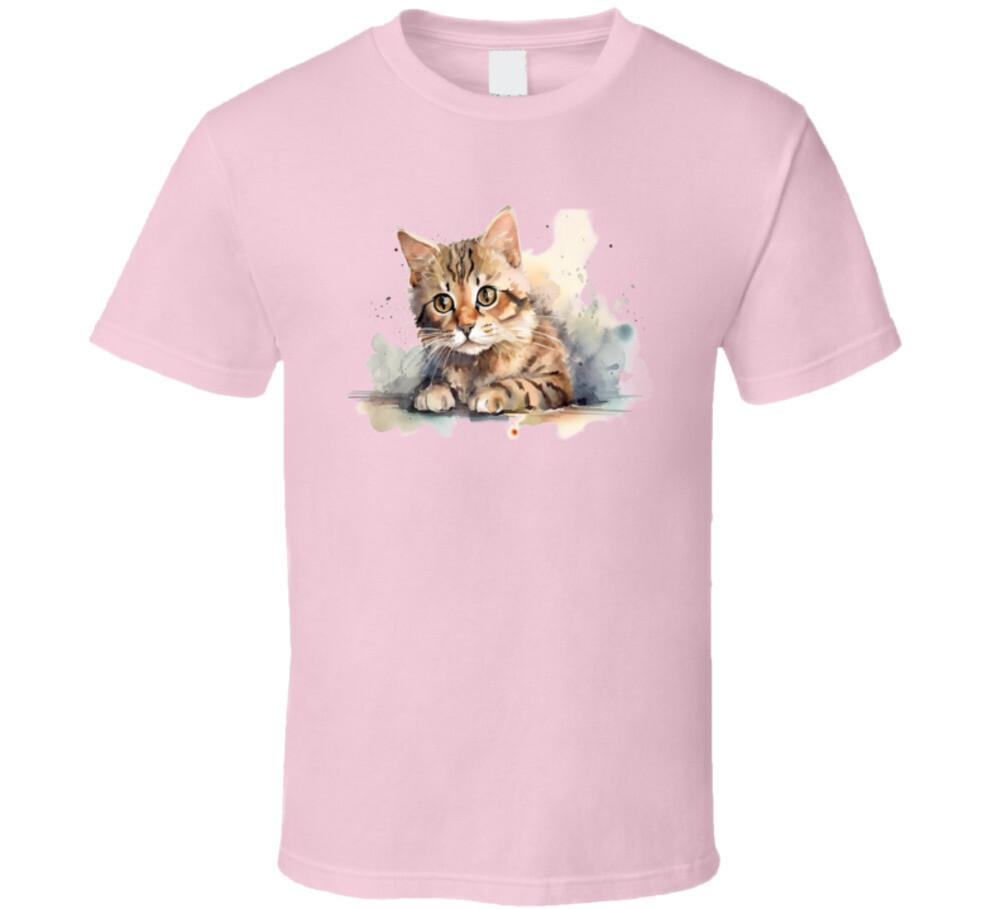 Cool Cat Watercolor Tee Colorful Cat Lover Tshirt Feline Novelty Unisex T Shirt