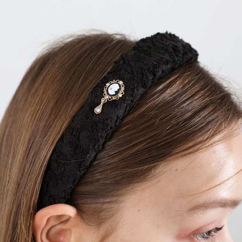 CATTLINE Antic Tweed HairBand (Black Gold)