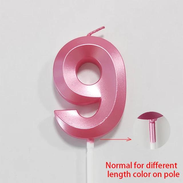 0-9 Numer Candle Pink Blue Happy Birthday 3D Number Candles Cake Topper Decoration Baby Shower Supplies Wedding Party Decor