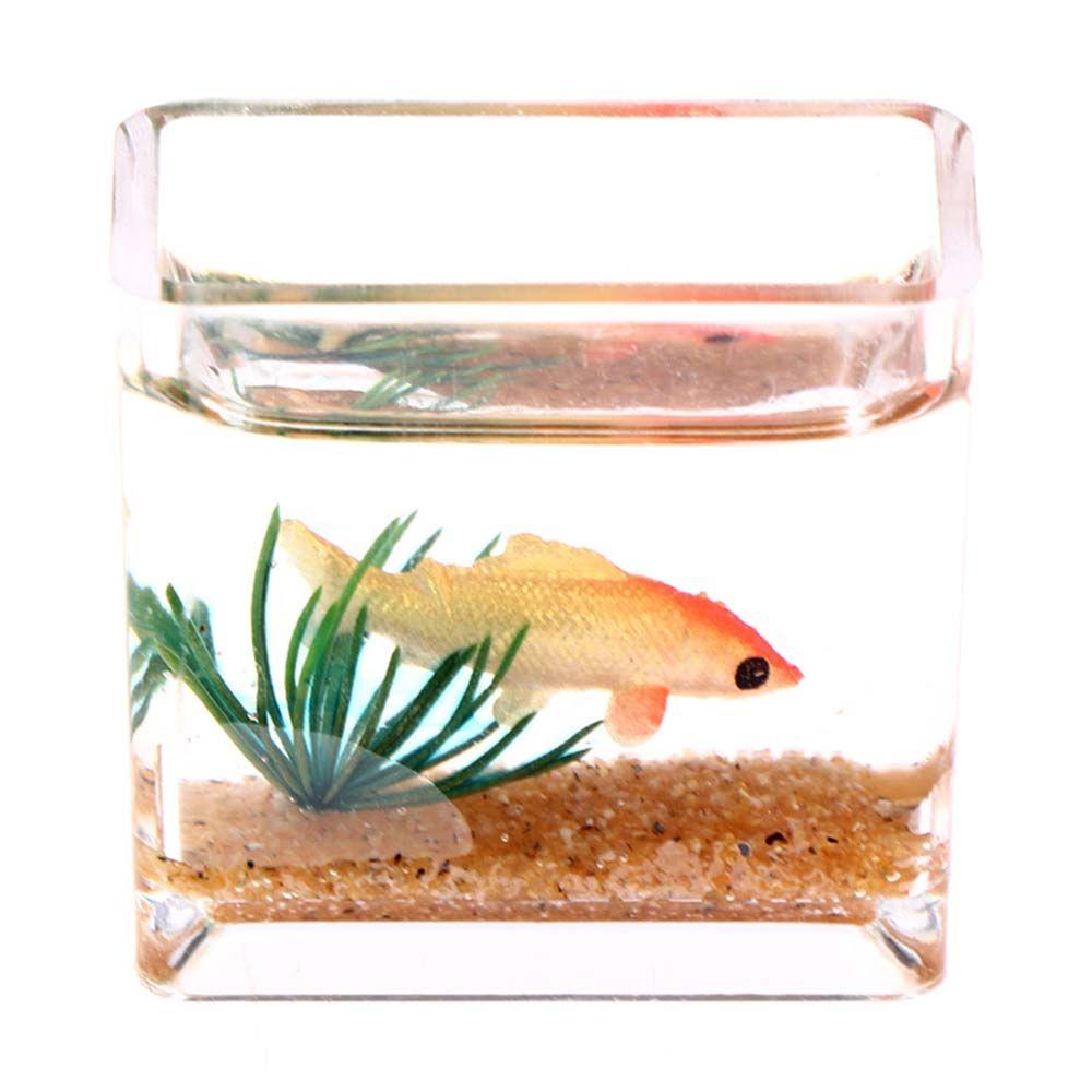 Scene Model Dollhouse Miniature Miniature Fish Tank Glass Fish Tank Model Miniature Fish Bowl