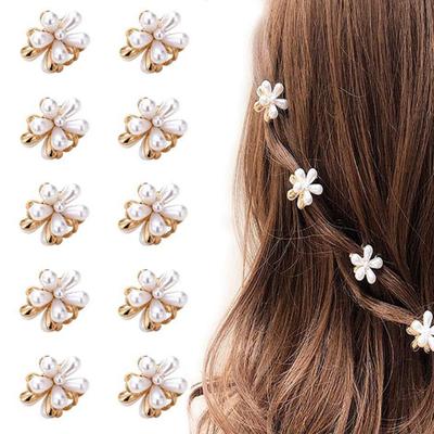 4Pcs Hair Pins Camellia Flower Shape Mini Gripper Side Bang Small Hair Claw Commuting Dating Dinner Hair Accessories