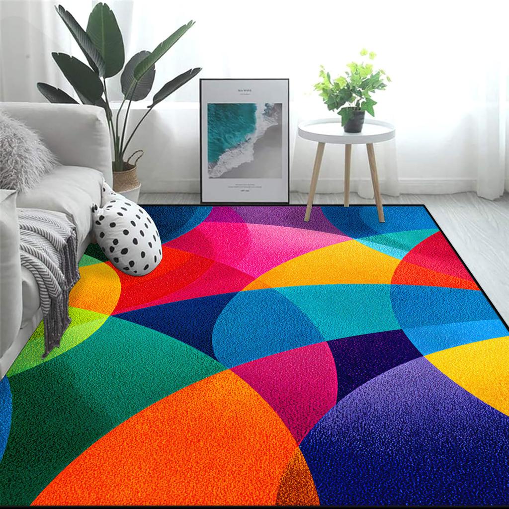 Colorful Abstract Pattern Carpet Playground Living Room Non-slip Large Area Rug Bedroom Soft Easy To Clean Floor Mat Cloakroom