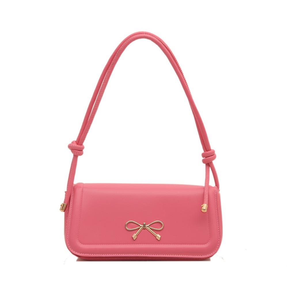 

Korean Bow Crossbody Bag Solid Color Underarm Bag All Match Bowknot Shoulder Bag Handbags розовый
