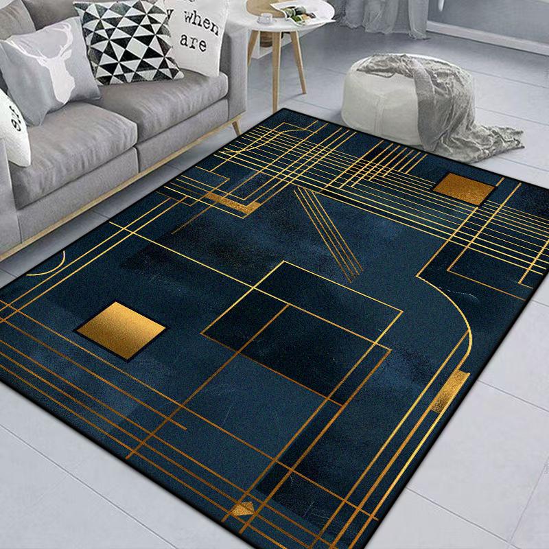 Moderner Geometrischer Teppich Wohnzimmer Zuhause Luxus Nordisches Dekor Zuhause Nachttisch Maschinenwaschbare Matte rutschfest Schlafzimmerteppich Spielzimmer