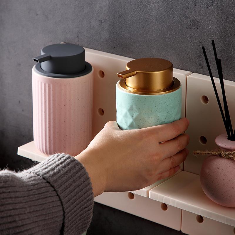 Ceramic press type bath gel bubble bottle hand wash shampoo soap dispenser bathroom accessories household liquid lotion bottle