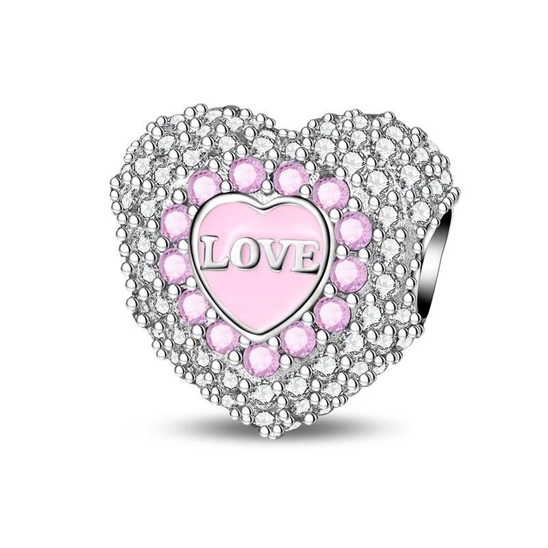Ny Koppar Rosa Blomster Hängande Berlock Fjäril Hjärta Blomma Ros Fågel Pärla För Halsband Diy Armband Fint Smycke
