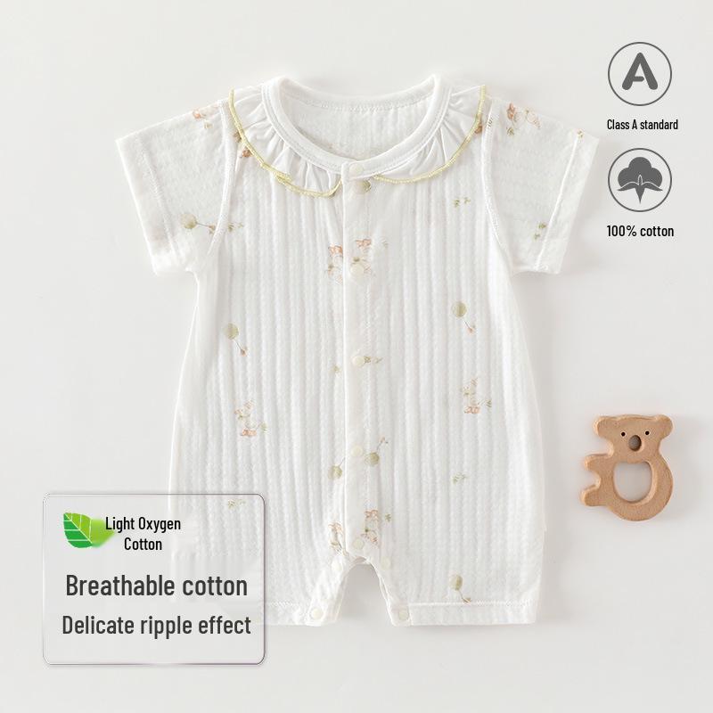 Summer Oxygen Cotton Baby Romper - A-Class Short Sleeve Bodysuit for Newborns