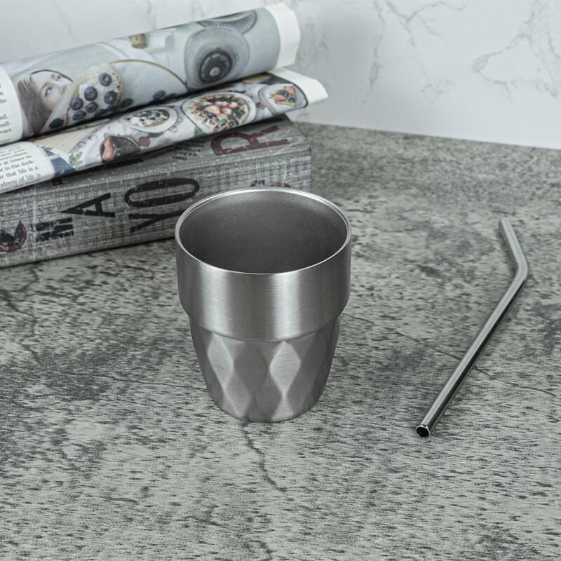 Shangqi 300ml Double-Layer Stainless Steel Stepped Cup