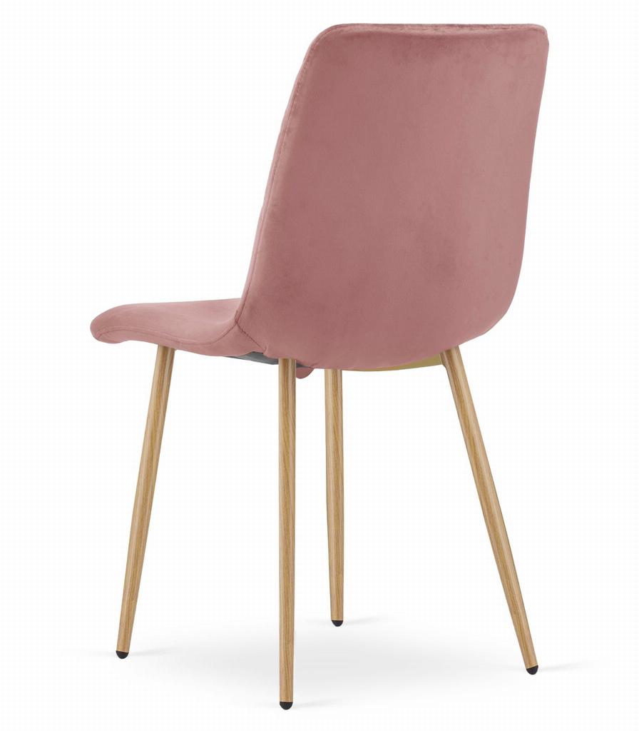 TURIN Chair - Pink Velvet / Wood Color Legs X 1