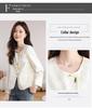 Chic New Women's Chinese-Style Jacket: Spring/Autumn Slim Fit White Embroidered Top