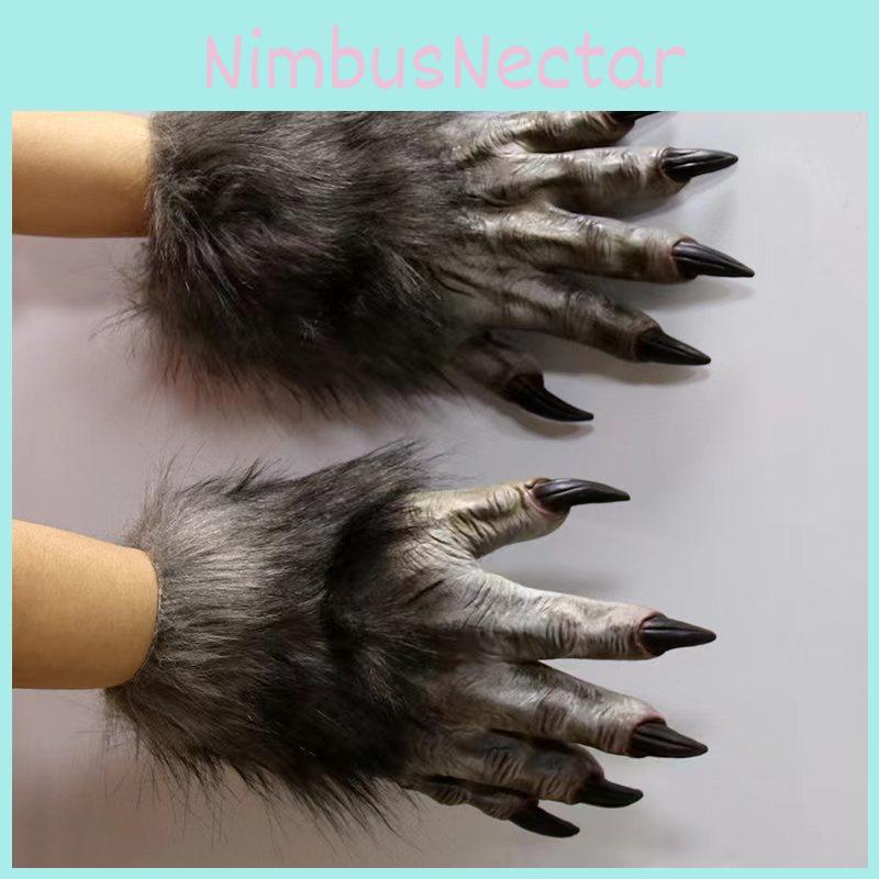 Creative And Whimsical Latex Werewolf Claw Gloves For Halloween Costume Accessories