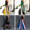 1 Set Bankettkleid Kontrastfarbe Atmungsaktiv Bodenlang Großer Saum Abendkleid