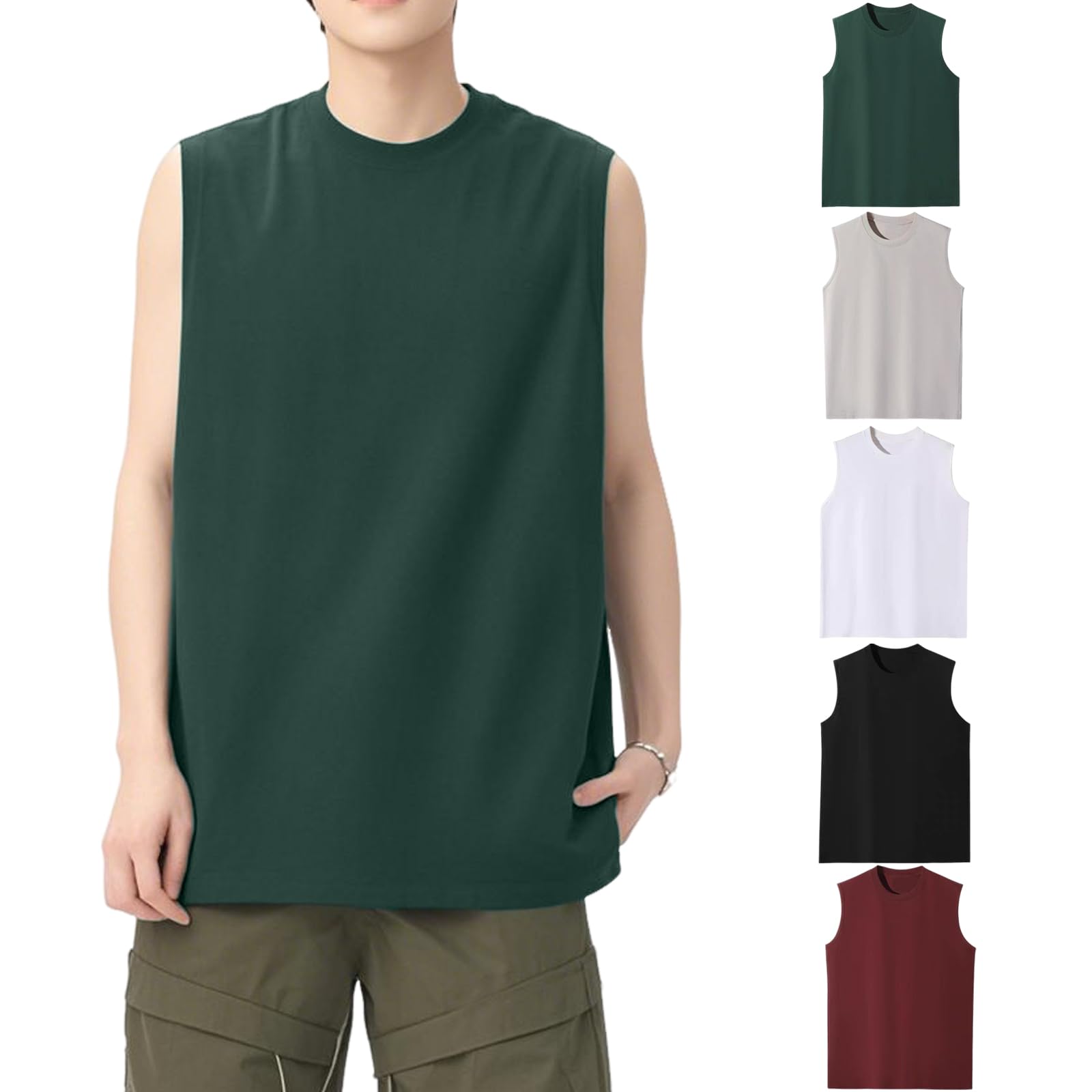 

Ncfabg Майка или Безрукавка Короткая Летняя Больших Размеров Светло-винный Мужские Топы, 3-5 шт., 100% Хлопок, Футболки, Рукава, Одежда, Антибактериальный,