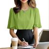 ZANZEA Women Summer Round Neck Solid Color Loose Half Sleeve Blouse